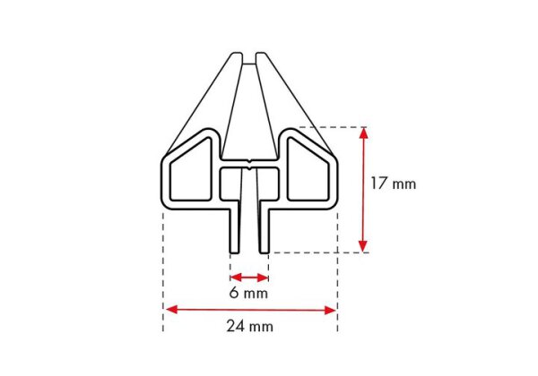 UPM ProFi Piazza PRO,Alu-Schiene ( Fugenschiene) silber eloxiert, Fugenbild von 6 mm, L= 400cm